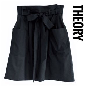 Theory Peruvia high waist paper bag belt skirt, 6